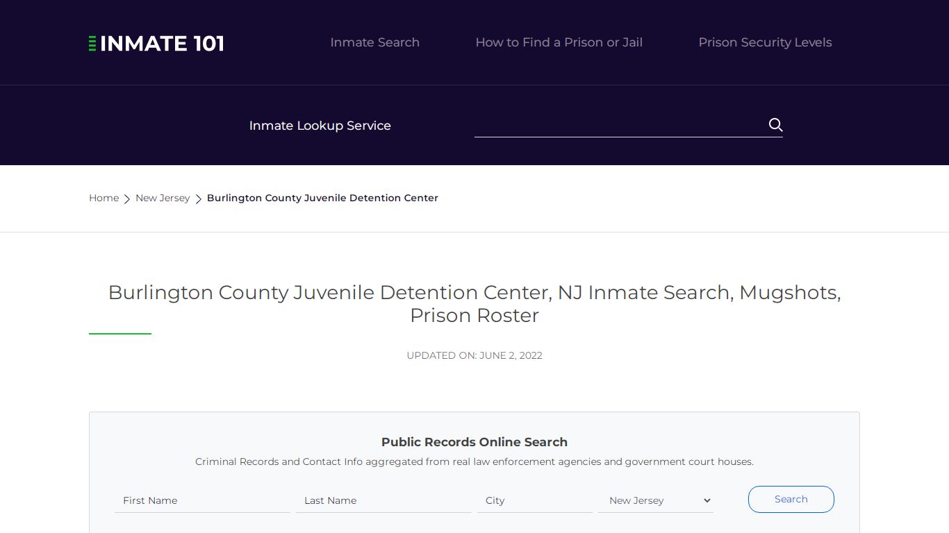 Burlington County Juvenile Detention Center, NJ Inmate ...
