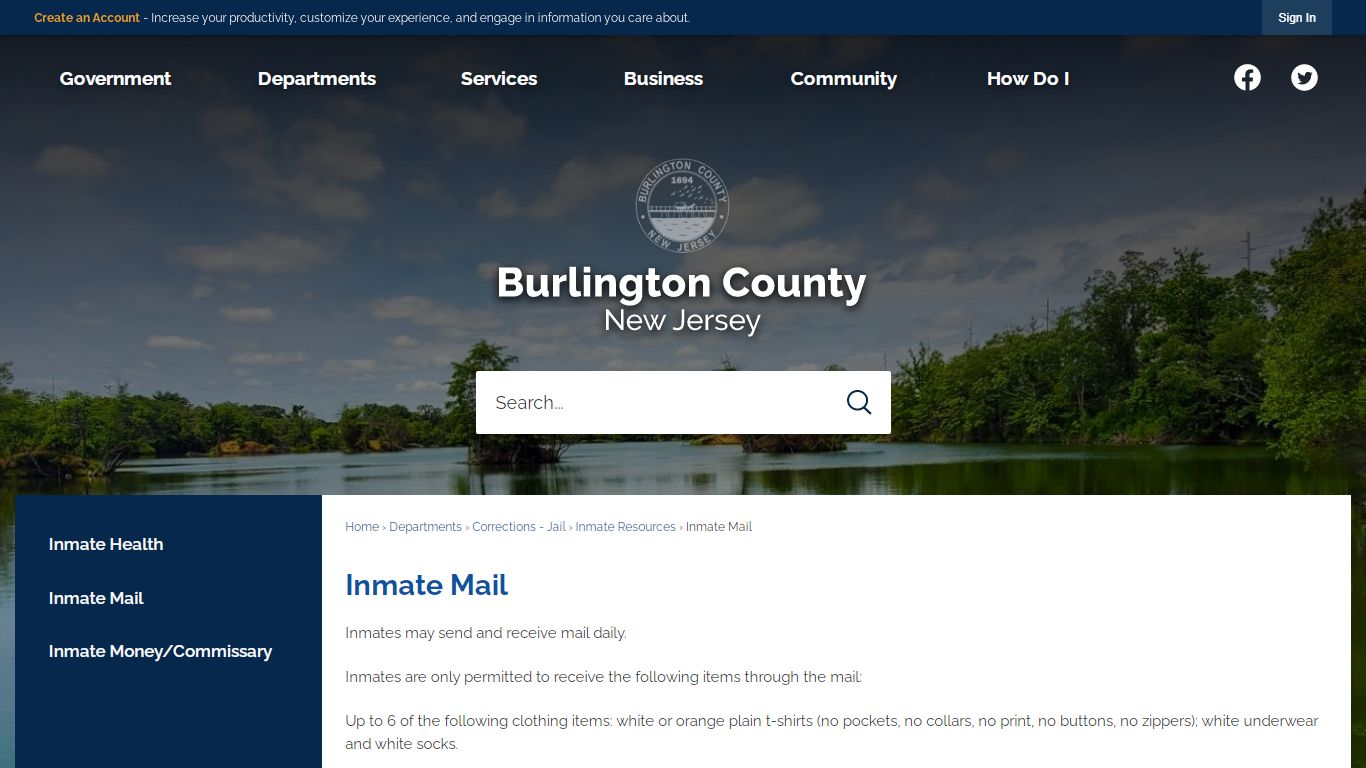 Inmate Mail | Burlington County, NJ - Official Website